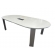 mesa reuniao retangular oval branca