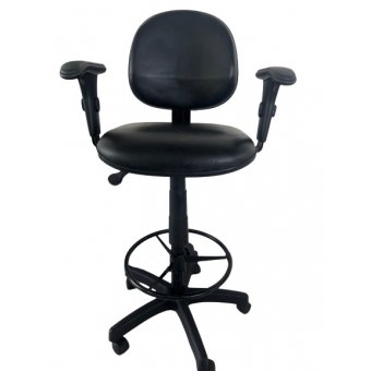 cadeira caixa preta com braço regulaveis