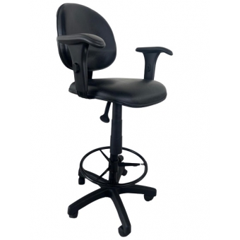 cadeira caixa preta com braço regulaveis